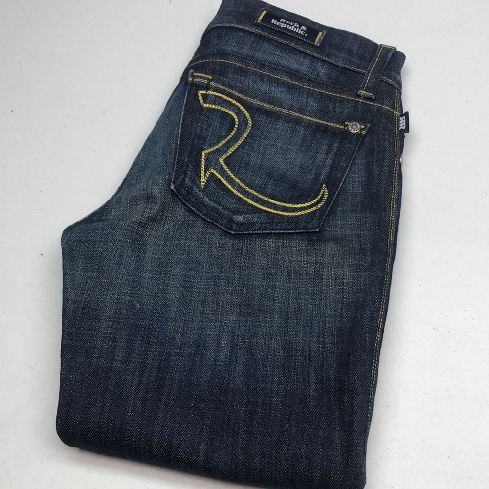 LIKE NEW ROCK & REPUBLIC FLARE BOOT JEANS 24x30 ⭐️